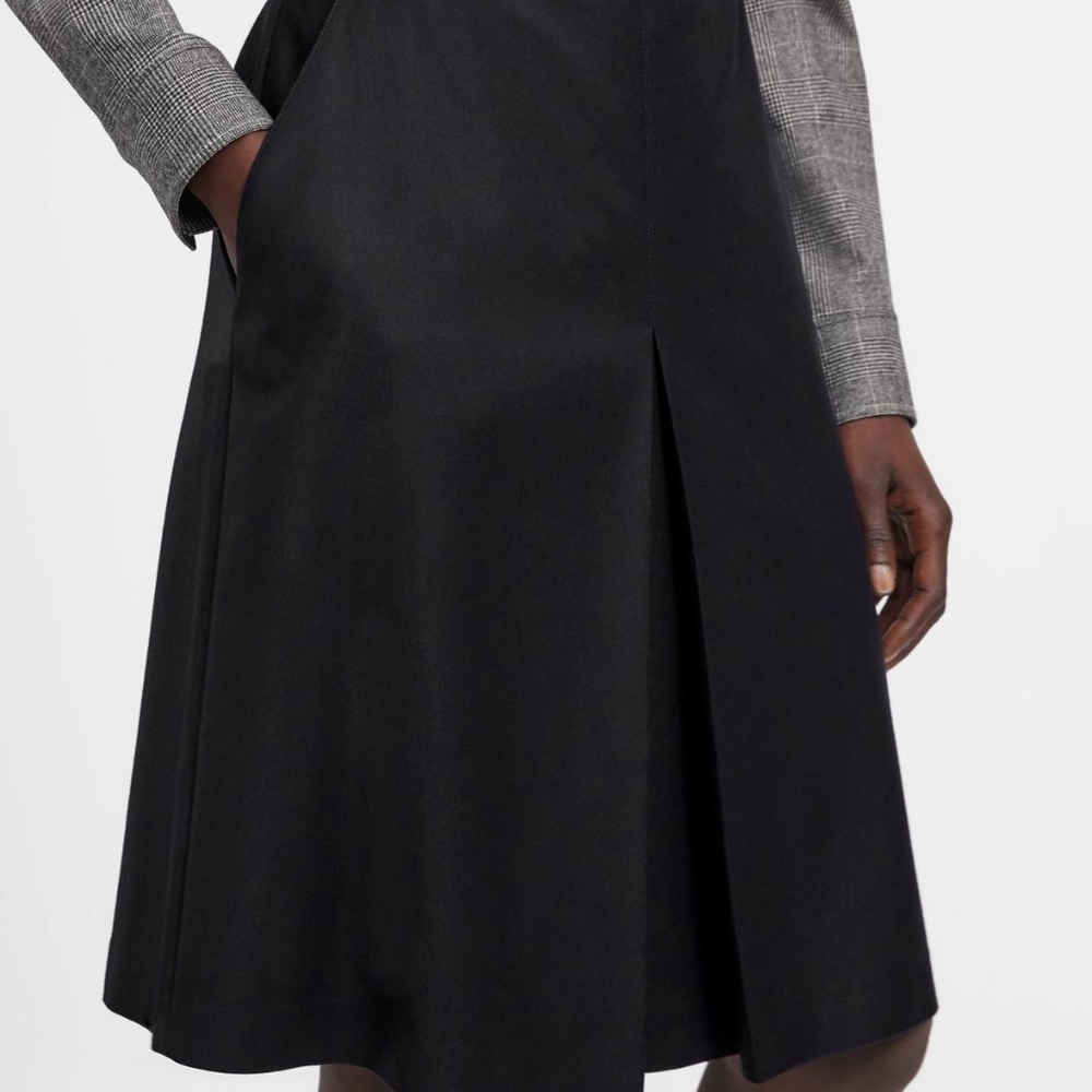 Theory Box Pleat Wool Skirt - GRAY